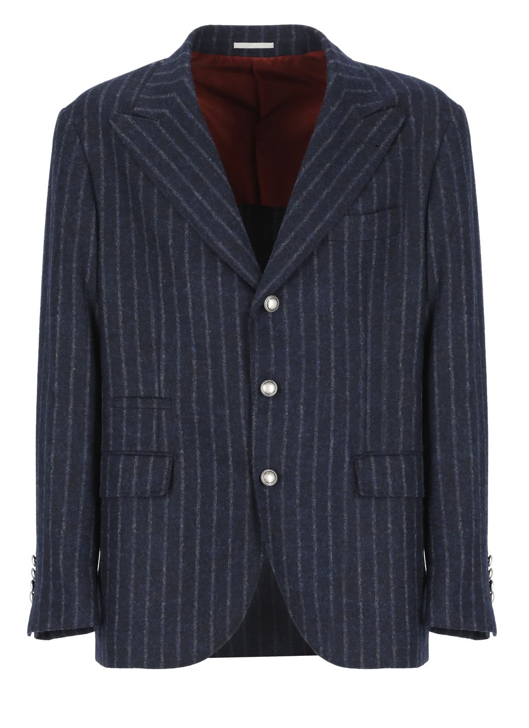 Alpaca and wool pinstriped jacket