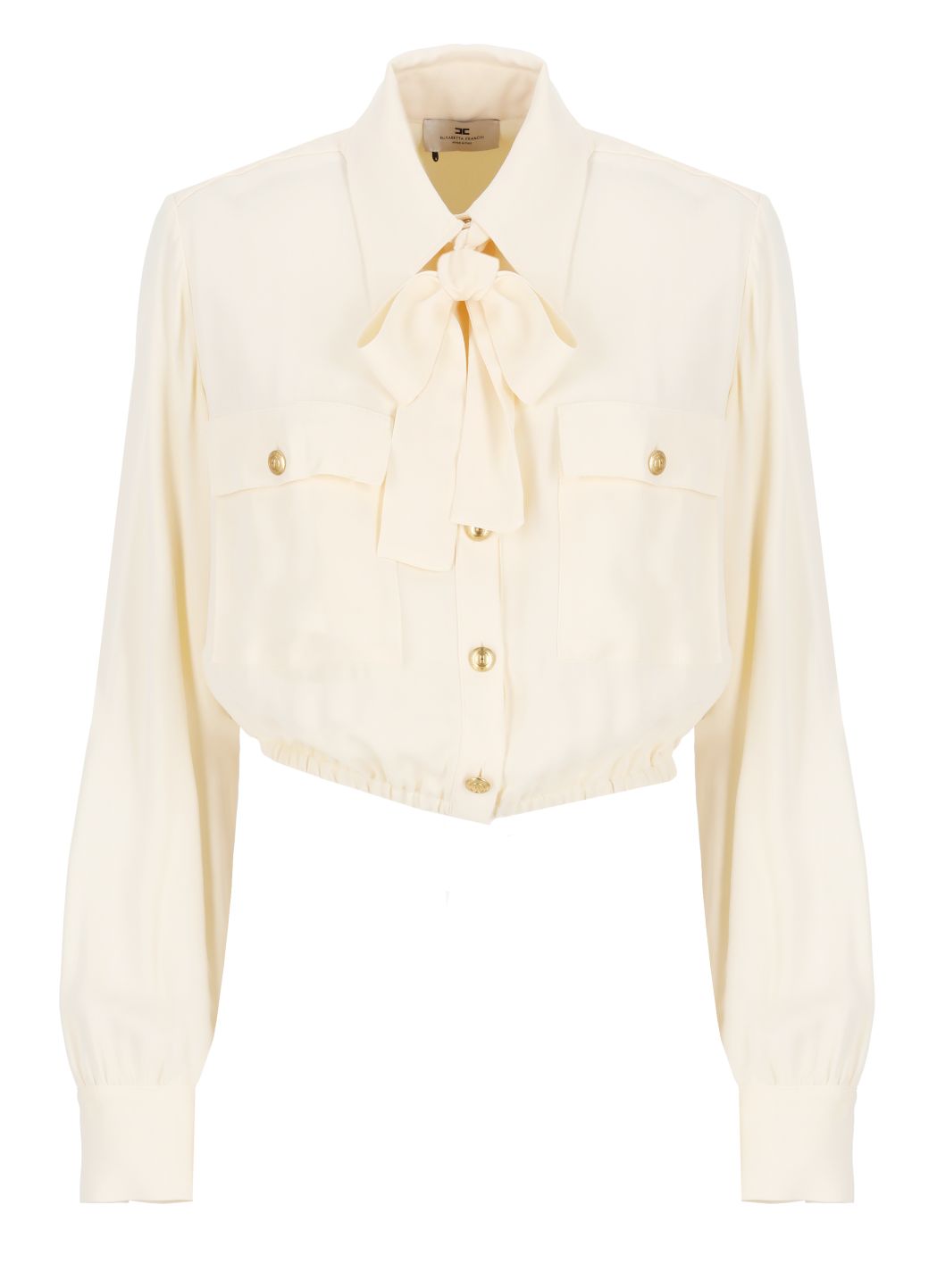 Camicia cropped in viscosa