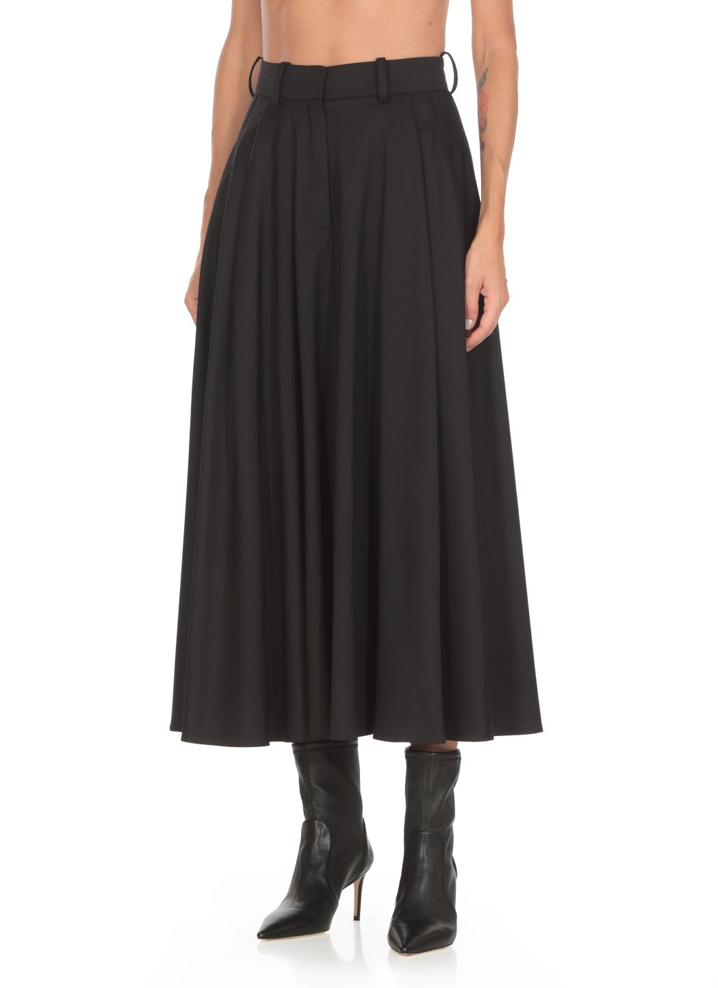 Wool pleated skirt