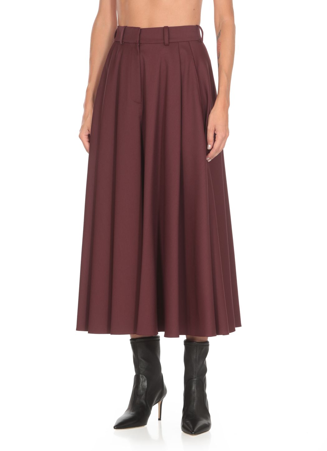 Wool pleated skirt