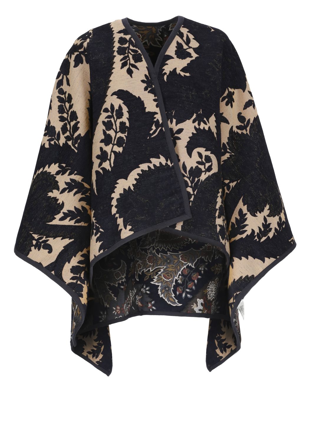 Reversible poncho with print