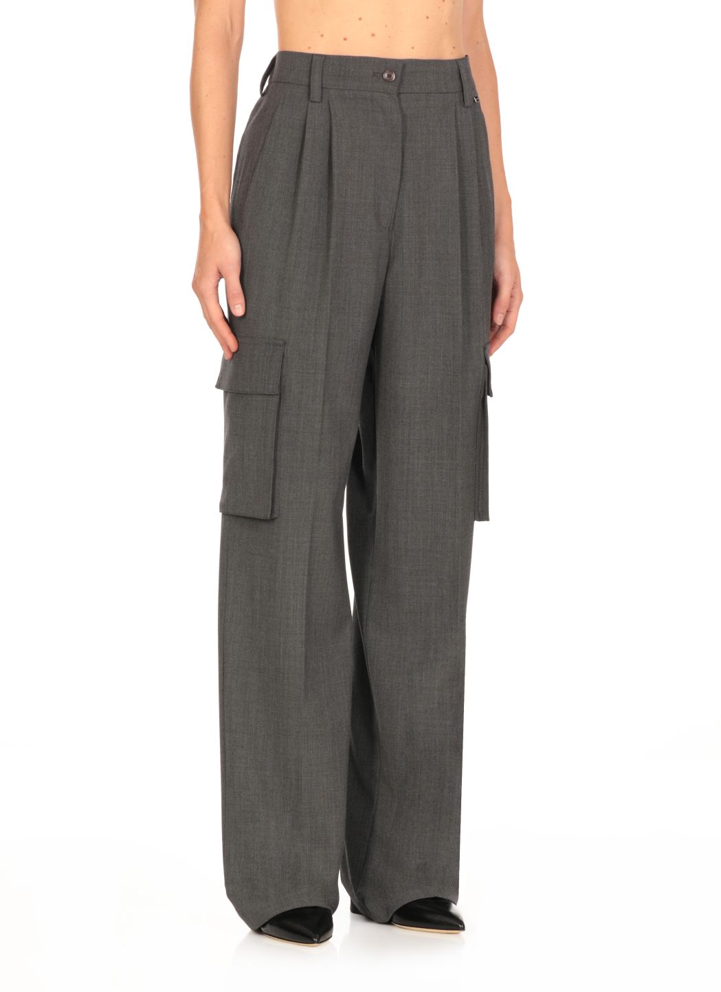 Wool blend palazzo pants