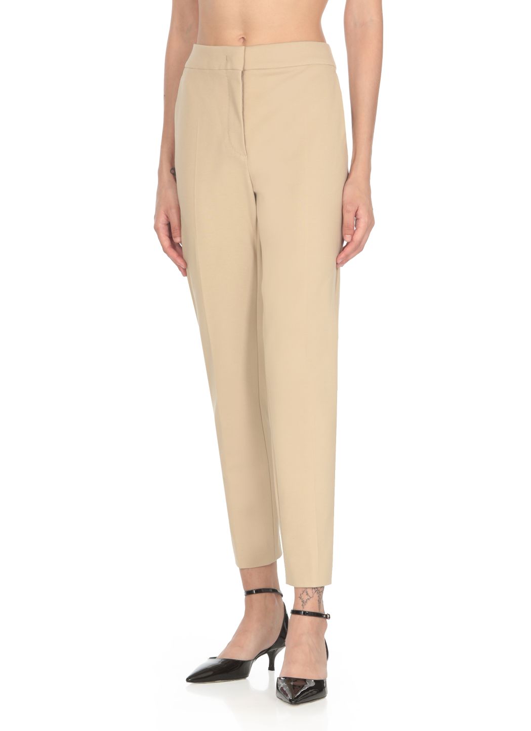 Viscose cropped trousers