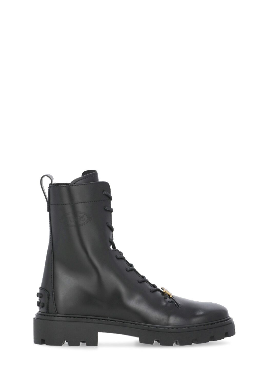 Leather combat boots