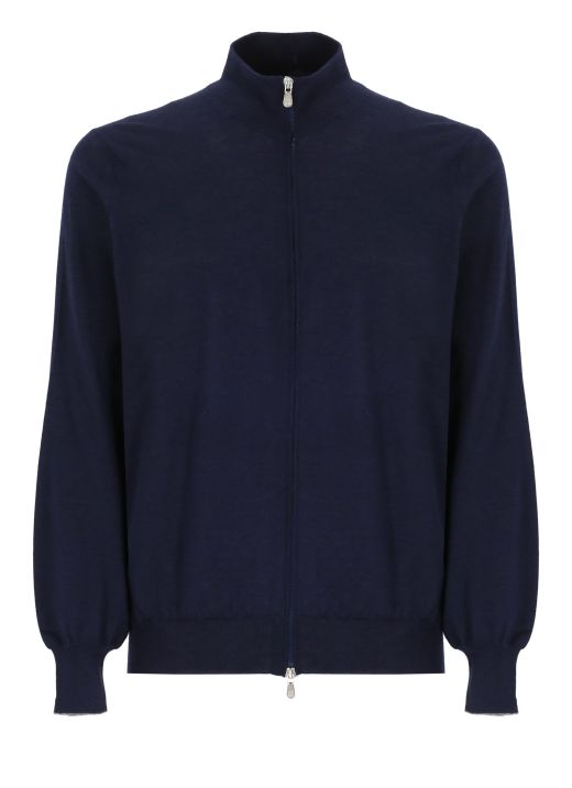 Virgin wool and cashmere cardigan