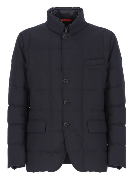 Padded and quilted down jacket