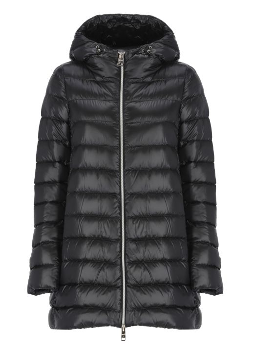 Padded and quilted down jacket