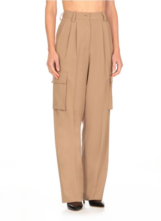 Wool blend palazzo pants