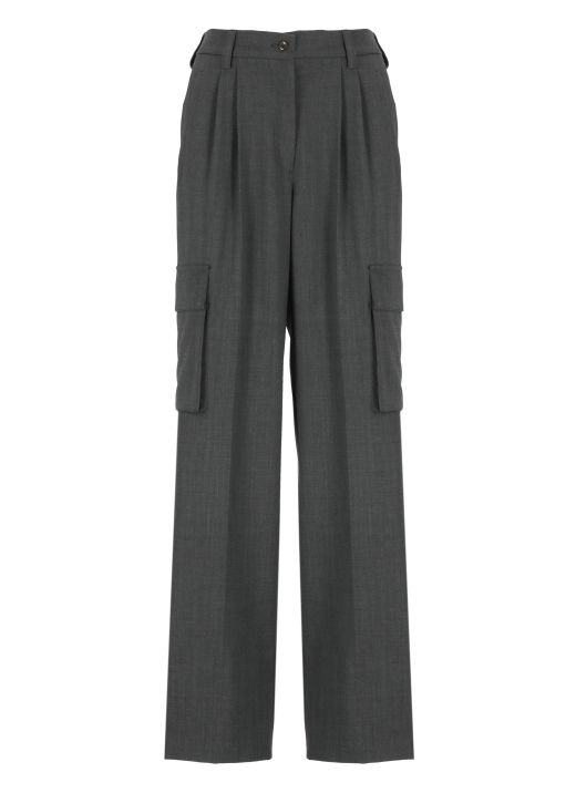 Wool blend palazzo pants