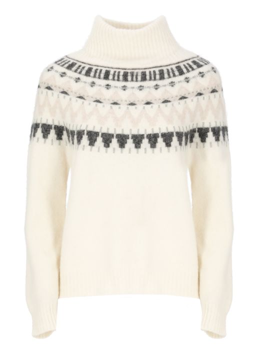 Sweater with geometric pattern