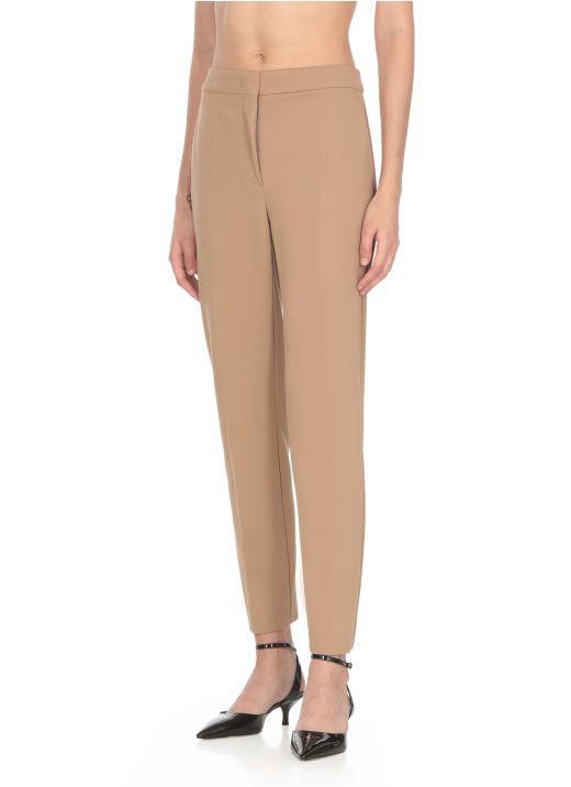 Viscose cropped trousers