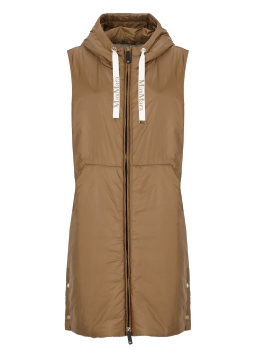 Sleeveless jacket with hood