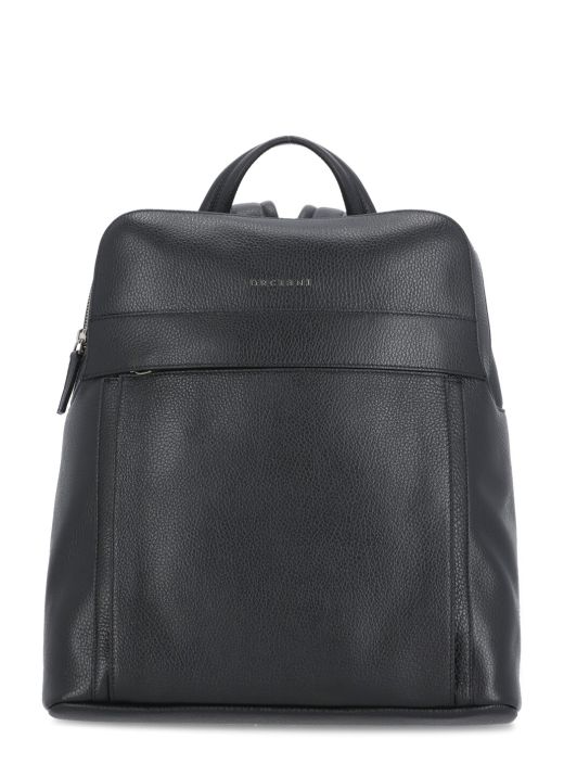 Pebbled leather backpack