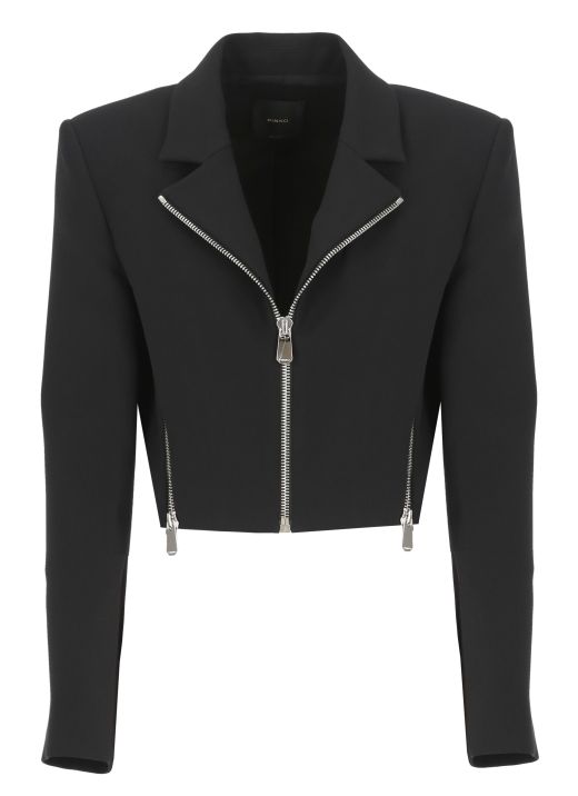 Cropped crepe jacket