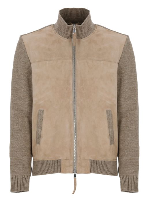 Thames Knit leather jacket