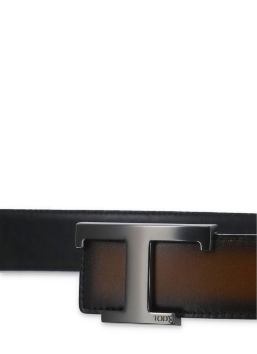 Leather reversible Timeless belt